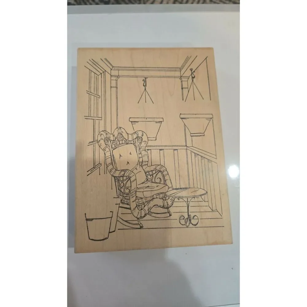Art Impressions Rubber Stamp Front Porch Build a Scence Rocking Chair YY1924